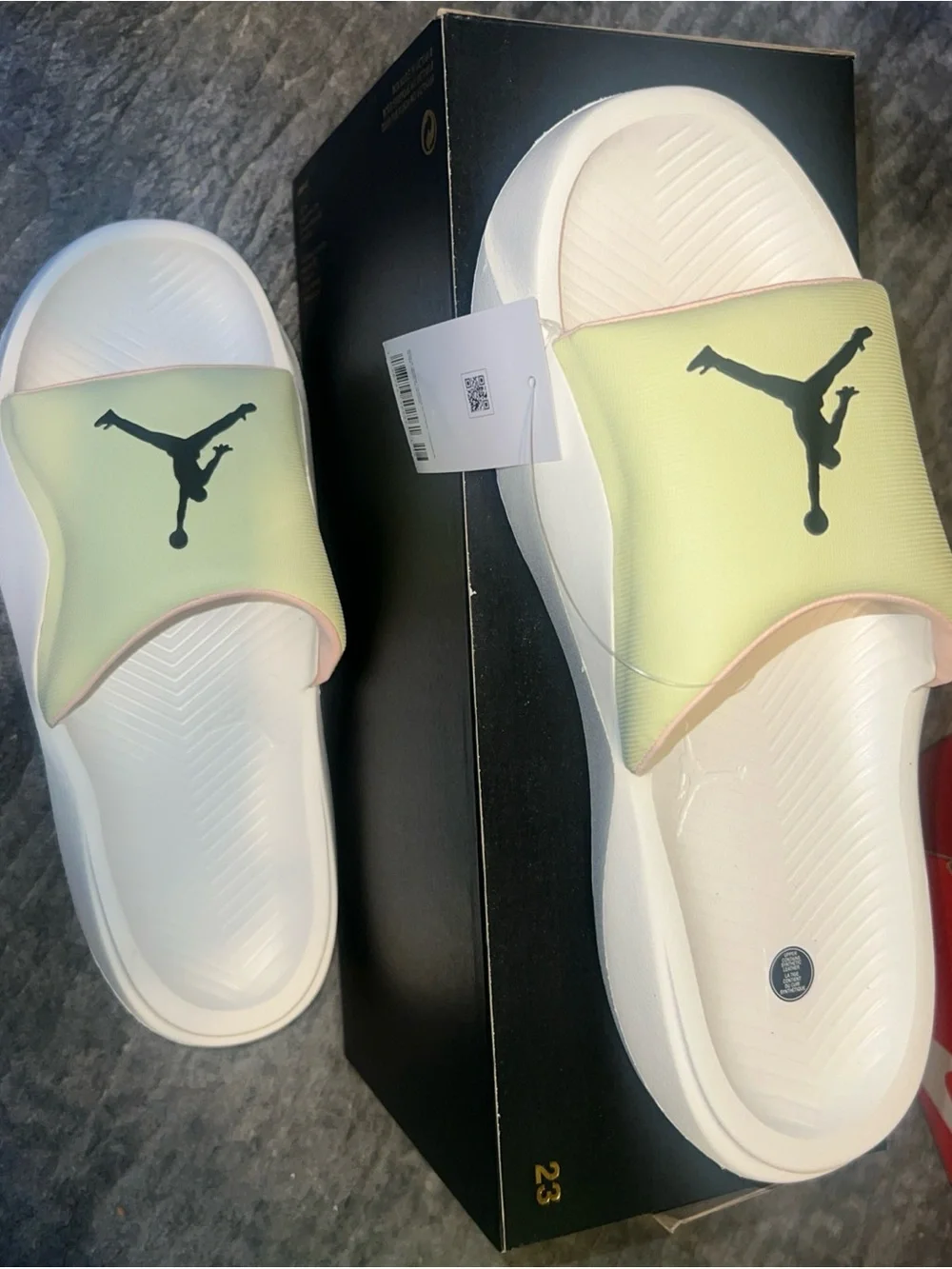 Jordan Franchise Slides MENS SZ  12 Luminous Green/Sail/Crimson Tint NEW IN BOX